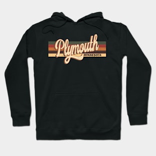 Plymouth Minnesota State USA Retro Vintage 70s 80s Distressed Hoodie